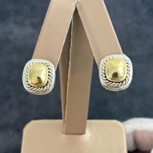 David Yurman 925 & 14k Gold Small Albion Earrings 17x15mm